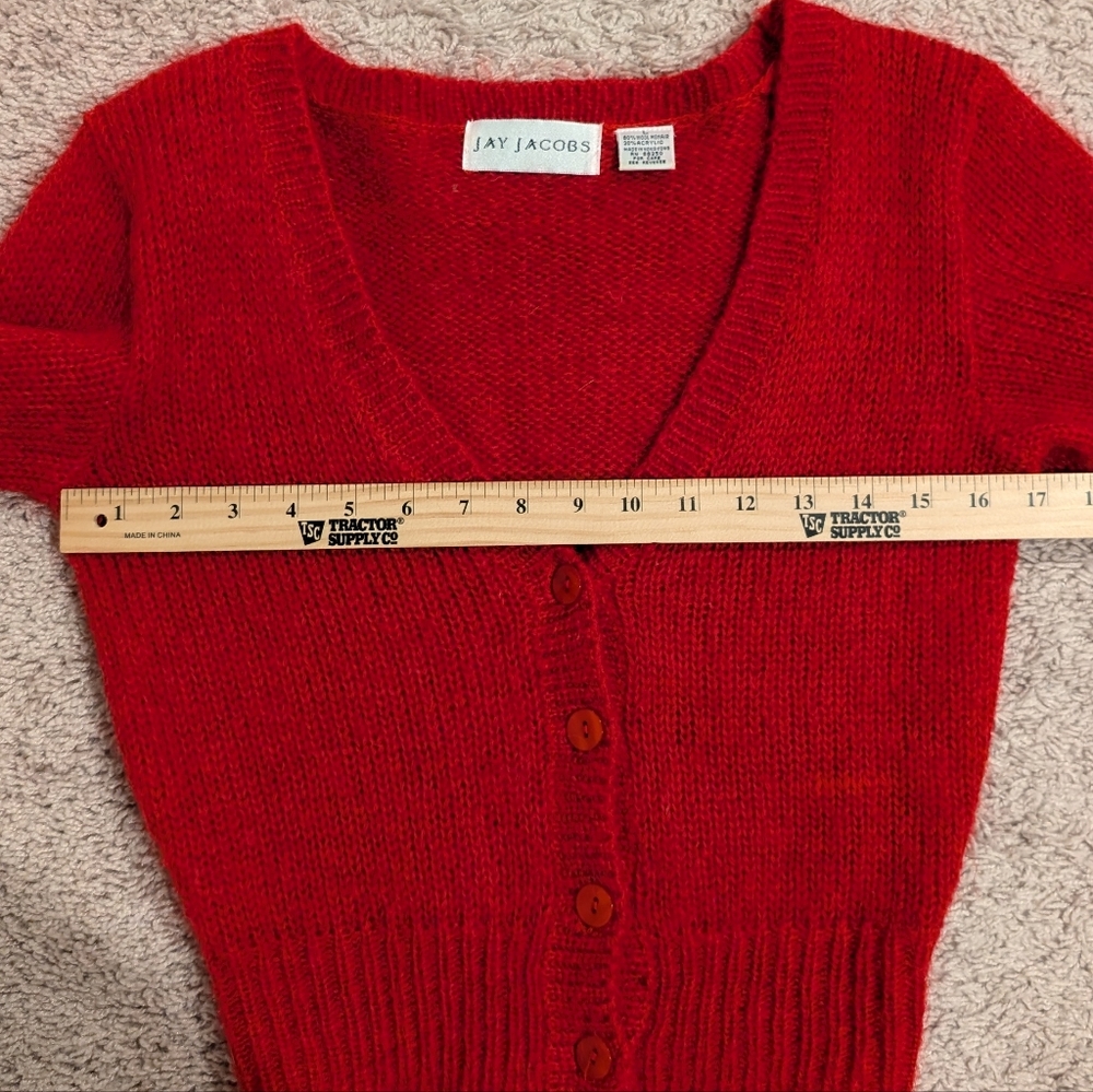 Vintage Jay Jacobs Mohair Wool Blend Cropped Cardigan - Picture 7 of 11